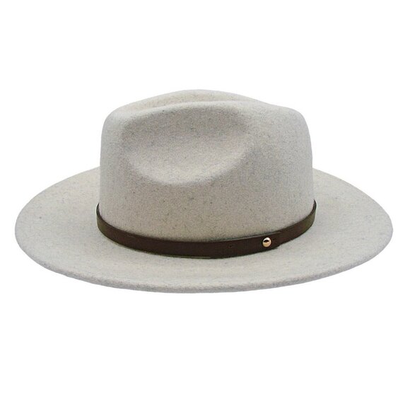 NEW Free People Wool Fedora Wyeth Rodeo Hat Off White One Size Western Boho NWT - Picture 1 of 13